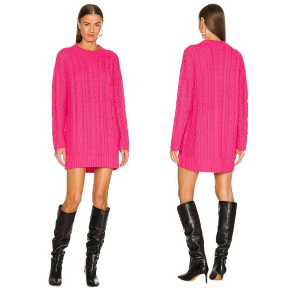 Alice + Olivia Dresses & Skirts - ALICE + OLIVIA Lennie Cable Mini Dress Wild Pink Long Sleeve Medium M